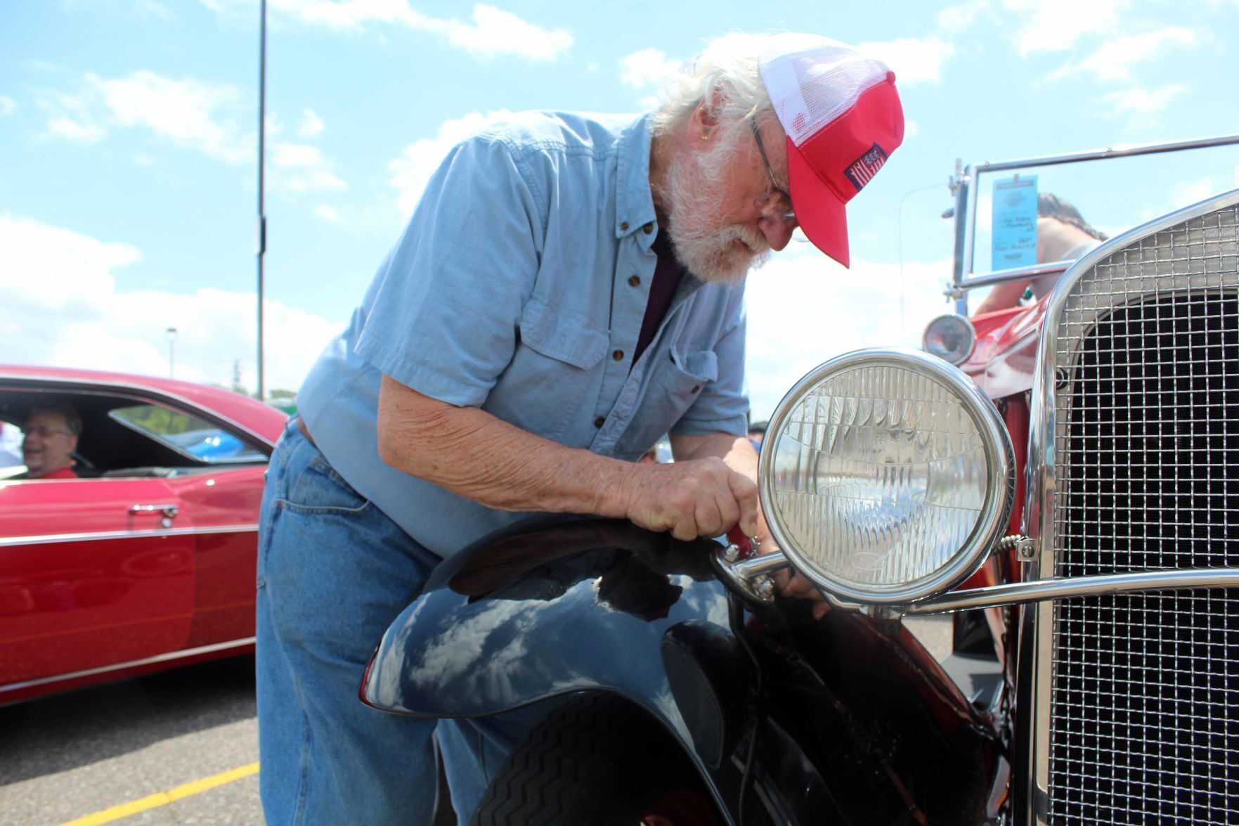 Don works on car